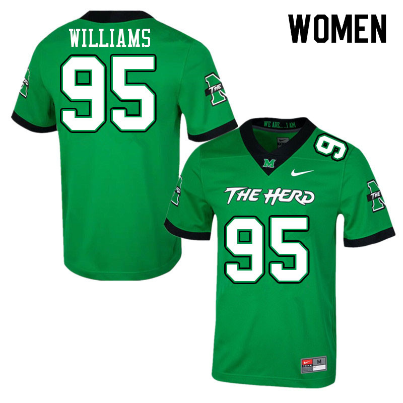 Women #95 Jordan Williams Marshall Thundering Herd College Football Jerseys Sale-Green